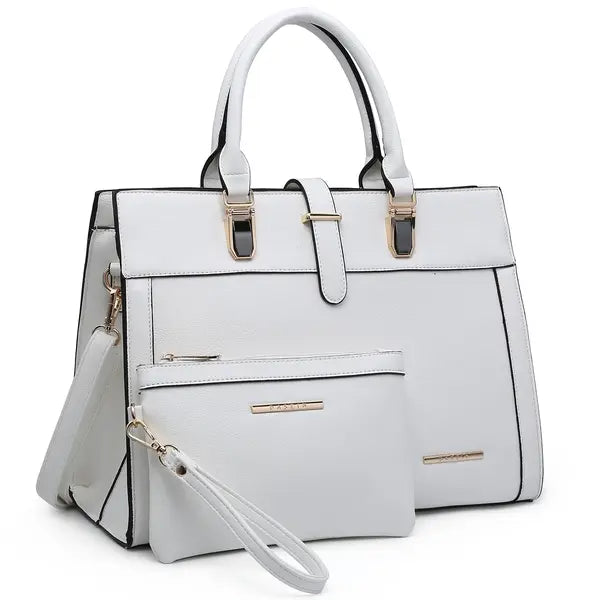 Dasein Elegant Women's Flap-Over Shoulder Bag , Top Handle Tote & Satchel with Matching Wristlet