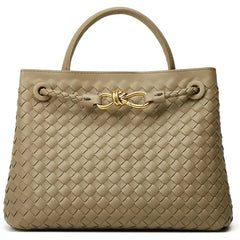 TOHIDAQU Women's Woven Leather Crossbody Handbag , Small Satchel Purse with Bowknot