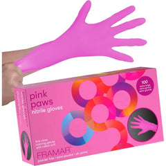FRAMAR Pink Gloves Disposable Latex Free Pink Nitrile Gloves