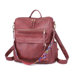 YOMYM PU Leather Backpack Purse For Women Convertible Ladies Fashion Casual Large School Shoulder Bags