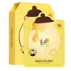 Papa Recipe Bombee Honey Mask Pack 25g 10 sheets Sheet Mask, Facial Skin Care, Deep Moisturizing Serum for Dry Skin Korean Skin Care, K Beauty, Ampoule Solidified, For radiant skin