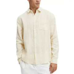COTTON ON Men's Linen Long Sleeve Shirt