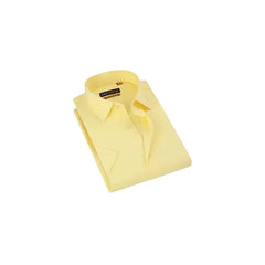 Suslo Couture Men's Slim Fit Performance Short Sleeves Solid Button Down Shirt