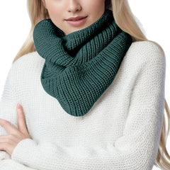 ZIZOCWA Winter Thermal Neck Warmer Scarf for Women, Thick Knit Two-Loop Pullover Gaiter