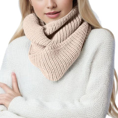 ZIZOCWA Winter Thermal Neck Warmer Scarf for Women, Thick Knit Two-Loop Pullover Gaiter