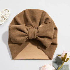 PATPAT Baby / Toddler Solid Bowknot Hat light cofee