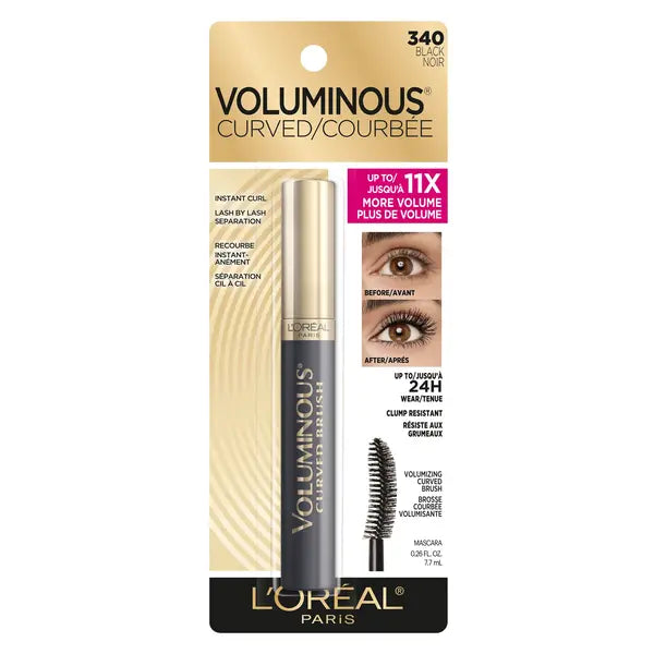L'Oreal Paris Voluminous Original Curved Brush Waterproof Mascara, Black