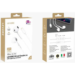 Levore Wired Earphones with MFI Lightning Connector (LEW21) - White