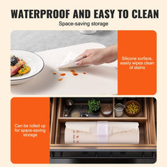 KFFKFF Electric Heating Pad, Roll-Up Buffet Food Heater, Silicone Portable Warming Surface with 4 Temperature Levels, Automatic Off & Child Safety Lock
