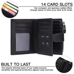 FALAN MULE Minimalist Leather Wallet for Men - RFID Blocking Bifold with Coin Purse & Card Holder