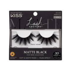 KISS Lash Couture Matte Black Faux Mink, Matte Velvet, False Eyelashes