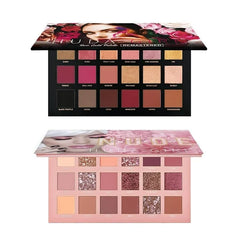 HUDA GIRL Beauty Rose Gold Remastered + Nude Edition Eyeshadow Palette Combo Kit - 36 Matte and Shimmer Finishes, Includes Black Eyeshadow - Complete Eye Shadow Palette Set