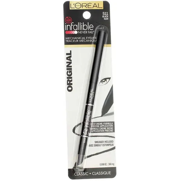 L'Oreal Infallible Never Fail Eyeliner, Black [511], 0.008 oz