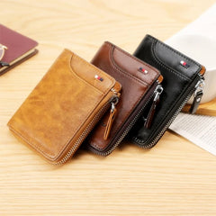 Oceantree PU Leather Front Pocket Wallet for Men - RFID Blocking Bifold with Zip & Card Holder