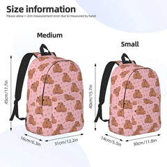 Giroia Heart Capybara for Canvas Backpack for Men and Women Lightweight College Back Pack with Laptop Compartmen