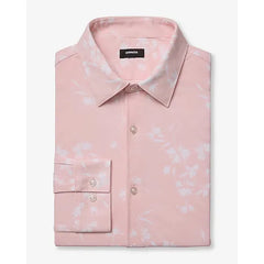 Express Slim Contrast Floral Stretch Modern Tech 1MX Dress Shirt
