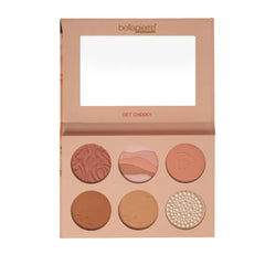 Bellapierre Get Cheeky Face Palette – 6 Shade Blush, Bronzer & Highlighter Compact | Talc-Free, Cruelty-Free - Travel-Friendly Compact