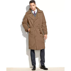 Men Classic Fit Iconic Belted Trench Raincoat