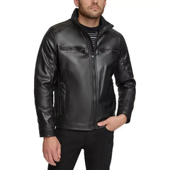 Men's Faux Leather Moto Jacket, Created for Macy's