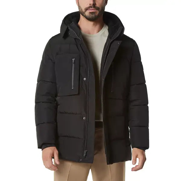 Men's Yarmouth Micro Sheen Parka Jacket with Fleece-Lined Hood