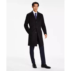 Men's Addison Wool-Blend Trim Fit Overcoat