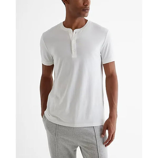 Express Perfect Pima Cotton Short Sleeve Henley