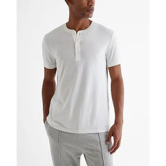 Express Perfect Pima Cotton Short Sleeve Henley