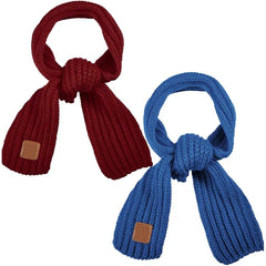 ZDWQFA 2-Pack Kids Winter Knit Scarves Warm Neck Warmers for Toddlers, Boys & Girls