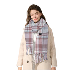 FAKKDUK Heated Scarf for Women & Men - Rechargeable Neck Warmer, Soft Winter Tassel Shawl Wrap for Cold Weather
