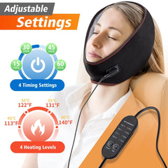 Democe Heated Face Mask - USB Face Heating Pad with 3 Heat & 4 Timer Settings for Jaw & Chin