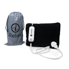 iReliev Weighted Heating Pad - Moist/Dry Heat with 3 Settings for Pain Relief & Cramps