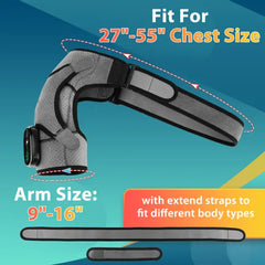 Democe Cordless Shoulder Heating Pad - Heated Wrap with 3 Vibration Modes for Women & Men