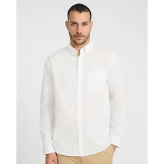 Express Regular Solid Cotton Blend Long Sleeve Shirt