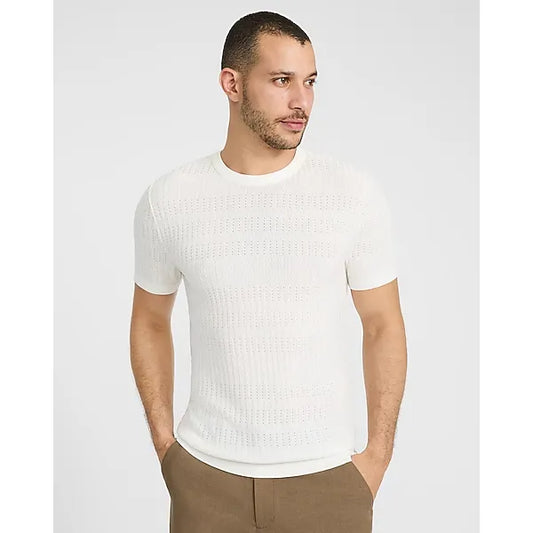 Express Textured Rayon Crew Neck Sweater T-Shirt