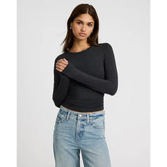 Express Supersoft Fitted Double Layer Crew Neck Long Sleeve Tee