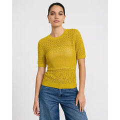 Express Cotton Open Stitch Crew Neck Sweater Tee