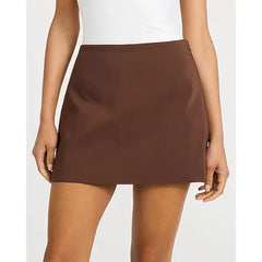 Express Editor Stretch Cotton Super High Waisted Mini Skort