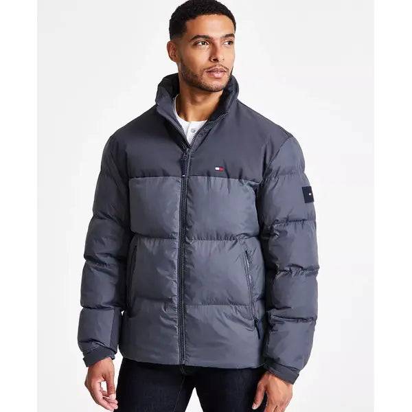 Men's Mixed-Media Puffer Jacket