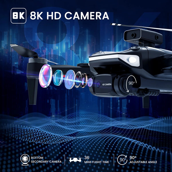 Generic D97 GPS Drone with 8K UHD Camera, Foldable Quadcopter, Brushless Motor, VR Mode & Auto Follow