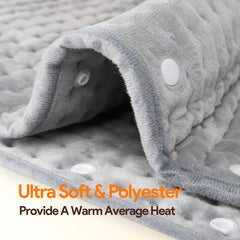 Posrue XXX-Large Electric Heating Pad 39" x 19", 10 Electric Temperature Options, 3 Timer Settings Machine Washable - Silver / Gray