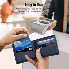 Miroddi Genuine Leather Wallet with Smart Tracker - Minimalist RFID Blocking for Men & Boys