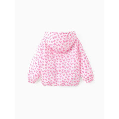 PATPAT Disney Princess Toddler Girl 2pcs Cindere/Belle/Ariel Heart/Dots/Gradient Print Hooded Puffer Jacket Coat With Storage Bag White