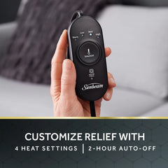 Sunbeam Advanced Heat 12" x 15" Standard-Sized Heating Pad for Joint Pain Relief - Black