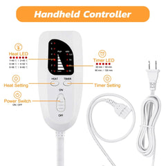 Thaliar Electric Heating Pad 12" x 24" with Controller, 6 Heat Settings with Auto Shut off - Dark Gray