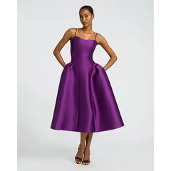 Express Satin Sweetheart Basque Waist Midi Fit and Flare Dress with Pockets