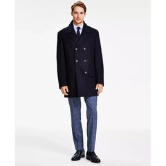 Men's Classic Fit Double-Breasted Wool Blend Peacoats