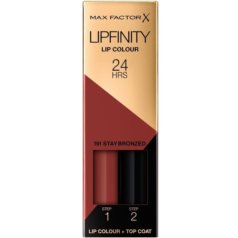 Maxfactor Lipfinity Lip Colour Lipstick 2Step Long Lasting - 191 Stay Bronzed 2.3 Ml + 1.9 G - AllurebeautypkMaxfactor Lipfinity Lip Colour Lipstick 2Step Long Lasting - 191 Stay Bronzed 2.3 Ml + 1.9 G