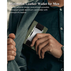 WELLNEC Minimalist Slim Wallet - Pop-Up Card Holder with RFID Blocking & Metal Money Clip