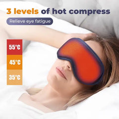 Democe Heated Eye Mask with Vibration Massage - USB Warm Compress with Temperature & Timer Control