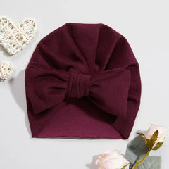 PATPAT Baby / Toddler Solid Bowknot Hat light brick red